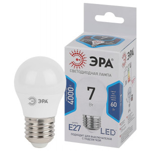 Лампочка светодиодная STD LED P45-7W-840-E27 E27 / Е27 7Вт шар нейтральный белый свет Б0020554