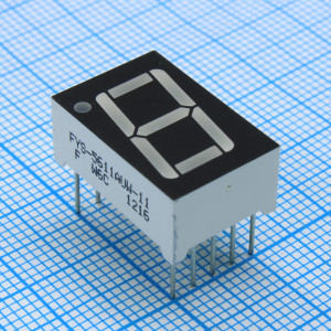 FYS-5611AUW-11, 1 разрядный индикатор 14,2мм/белый/180-200мкд/ОК