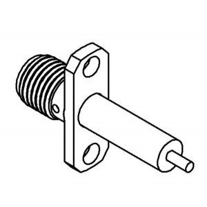 R125464000, РЧ соединители / Коаксиальные соединители SMA 2H FLNG JACK REC W/CYLINDRICAL CONT