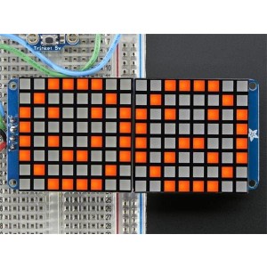2041, Принадлежности Adafruit  16x8 1.2 LED Matrix + Backpack - Ultra Bright Square Amber LEDs