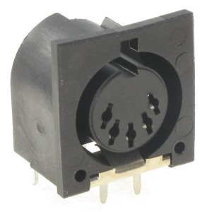 5211450-1, DIN Connectors C-DIN 05P REC R/A T/H