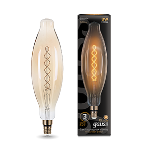 Лампа Led Vintage Filament Flexible BT120 8W E27 120*420mm Golden 620lm 2400K 1/10 156802008
