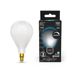 Лампа Filament А160 10W 890lm 4100К Е27 milky диммируемая LED 1/6 179202210-D