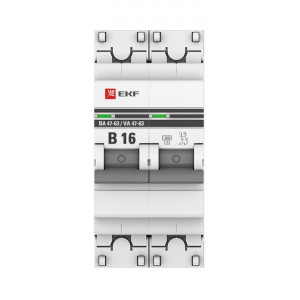 Автоматический выключатель 2P 16А (В) 4,5kA ВА 47-63 PROxima mcb4763-2-16B-pro