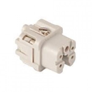 93601-0131, Сверхмощные разъемы питания GWconnect Screw Terminal Insert, Female, 3-Pole, 10A, without Wire Protection, Gold (Au) Plated Contacts, Size 3A 21x21 , Grey