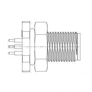 HPC-05PMMP-SF8001, Стандартный цилиндрический соединитель PANEL SCREW 2PIN M CONN M PIN