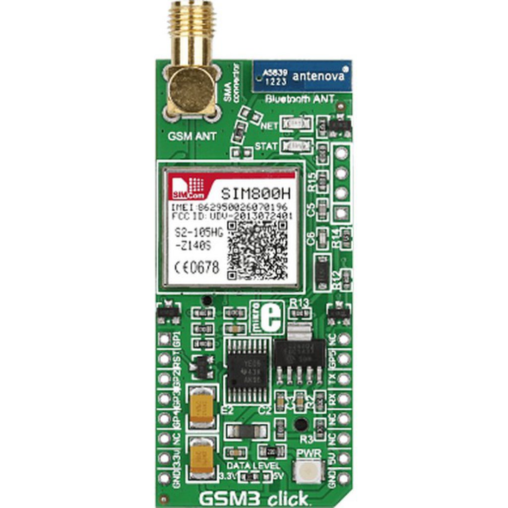 MIKROE 1720 gsm3. MIKROE-1298, GSM click, встраиваемый GSM/GPRS (850/900/1800/1900мгц) модуль. Sim800 Datasheet. Click модуль.